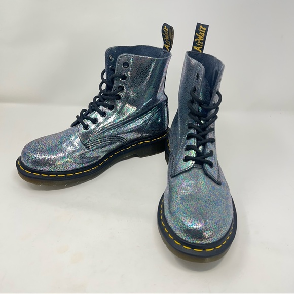 Dr. Martens Shoes - Dr. Martens 1460 Pascal Sparkle Metallic Holographic Y2K  Grunge Combat Boots 9